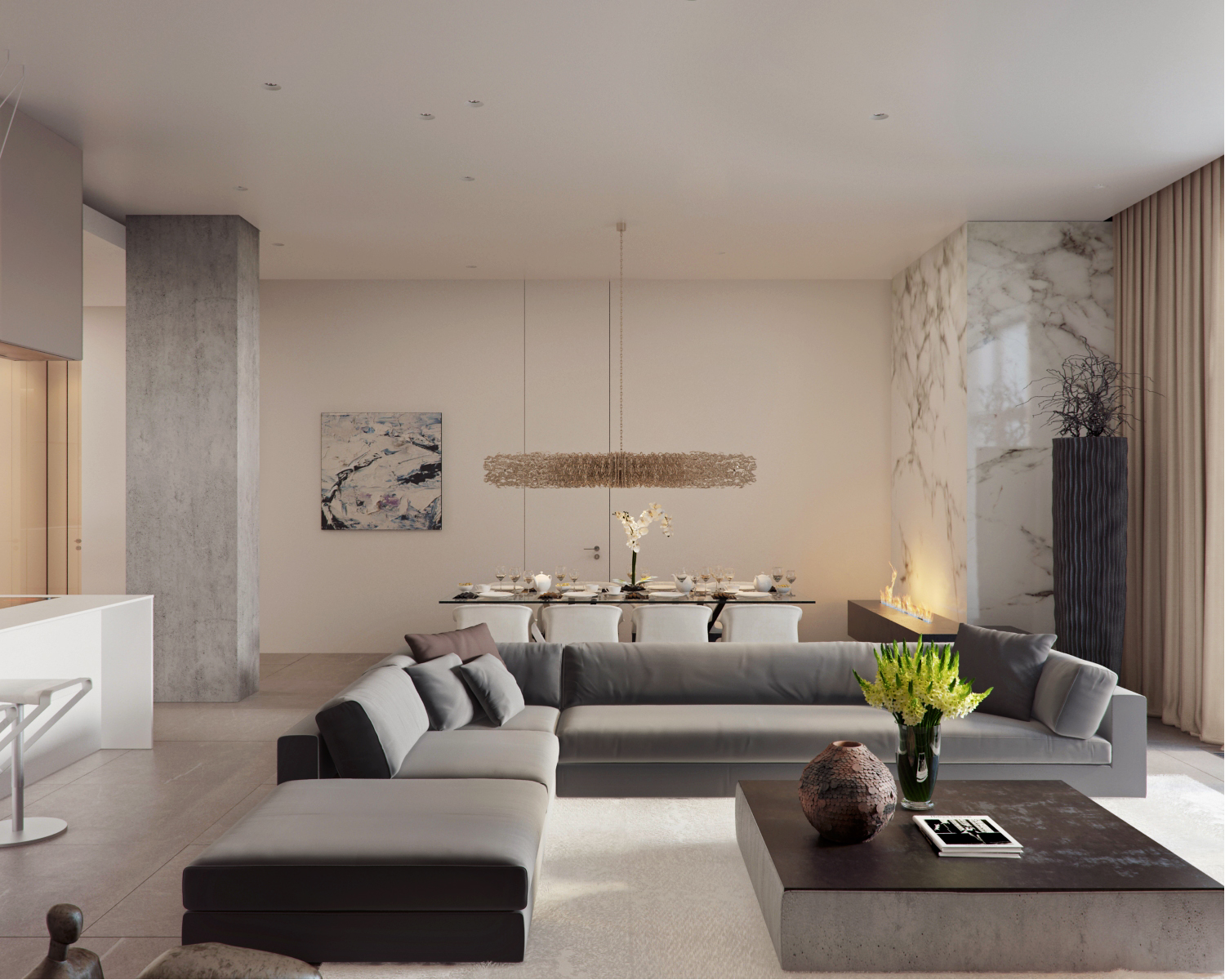 The interior of the apartment 190 m  on Yakimanka Alexandra Fedorova-11