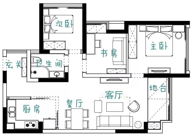 简约北欧风小三房-2