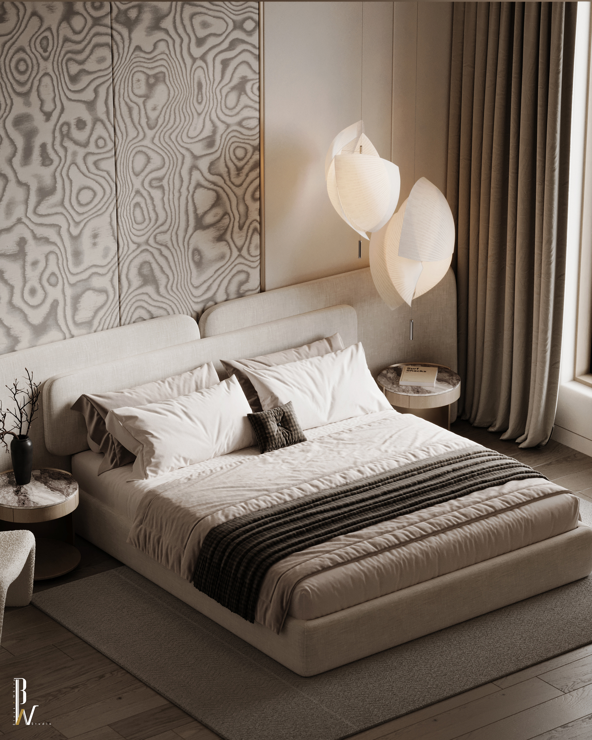 卧室设计丨阿联酋丨Black N White-10