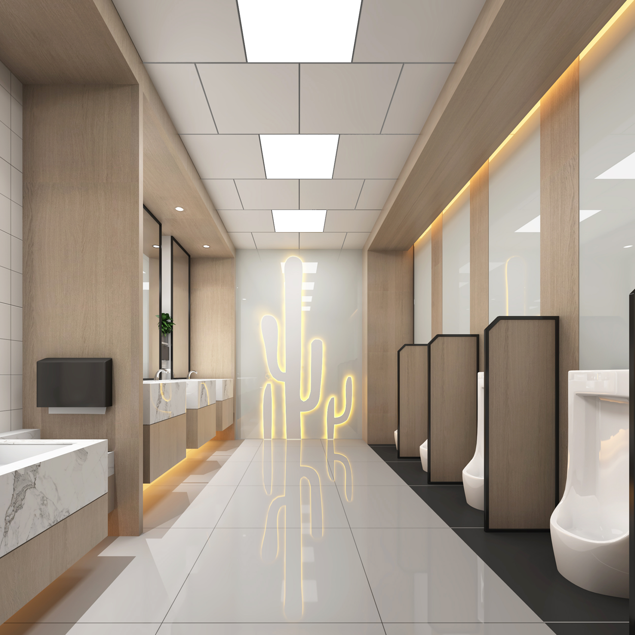 内蒙古呼和浩特白塔机场卫生间文化氛围营造升级-12