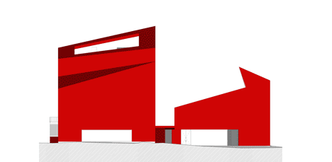 Casa das Artes art and culture centre with bright red walls-48