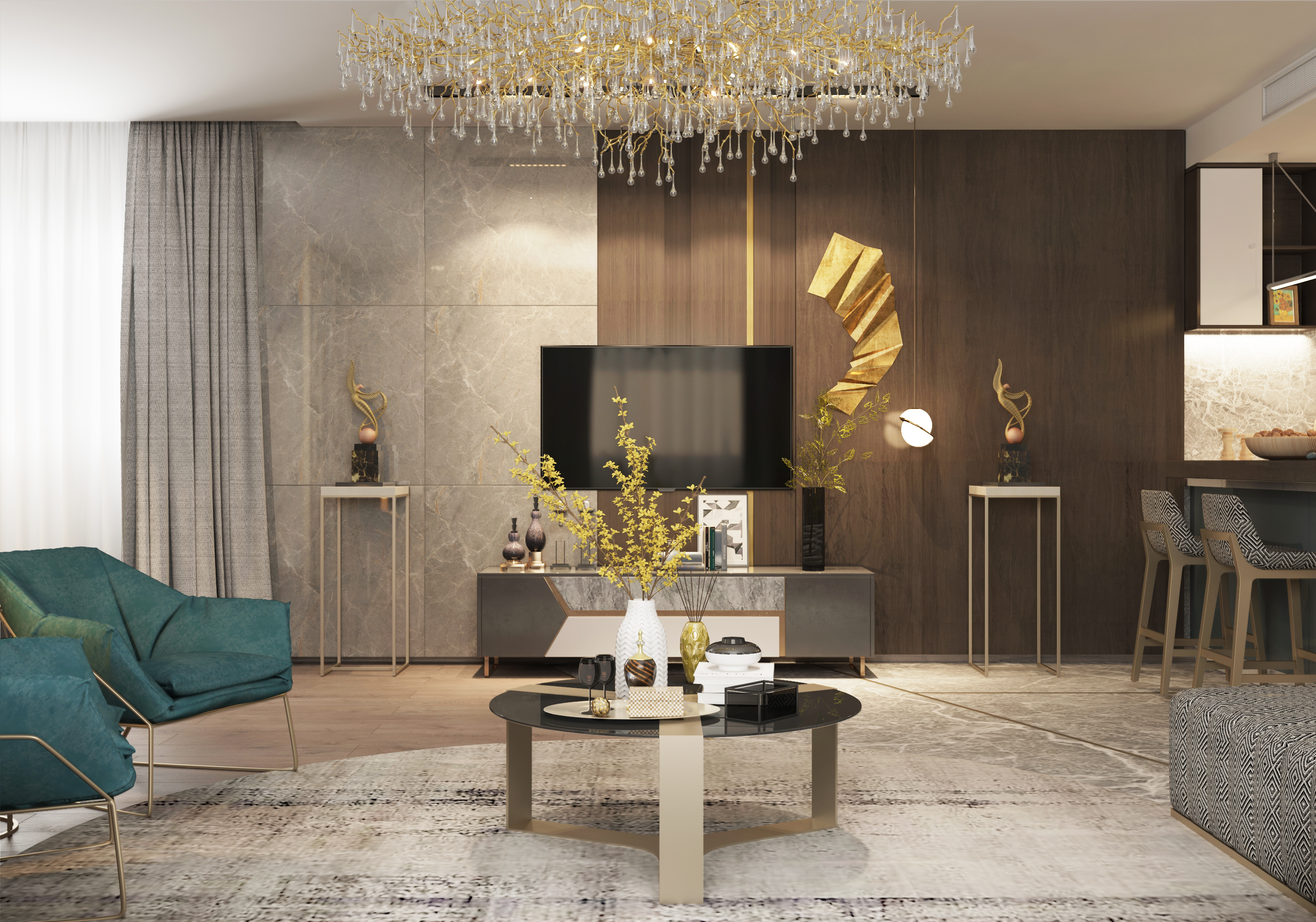 modern living and kitchenette-1