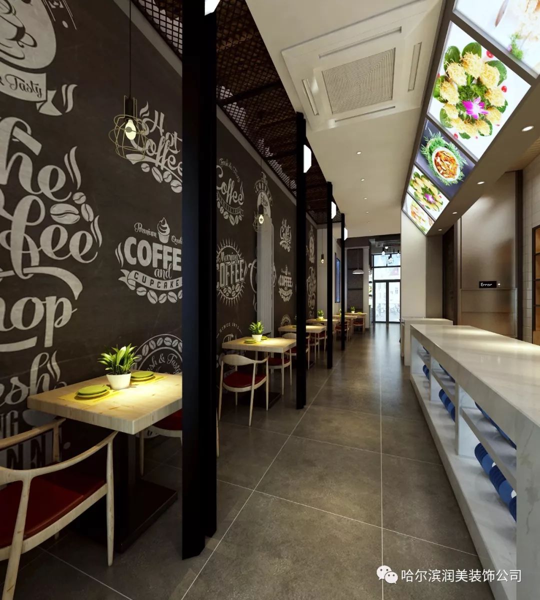 润美装饰  工业风格快餐店-7