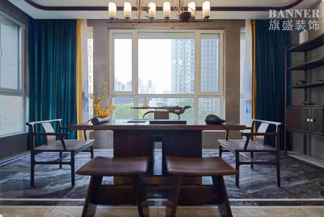 新中式家装典范 | 西安海德堡 310㎡空间设计-53