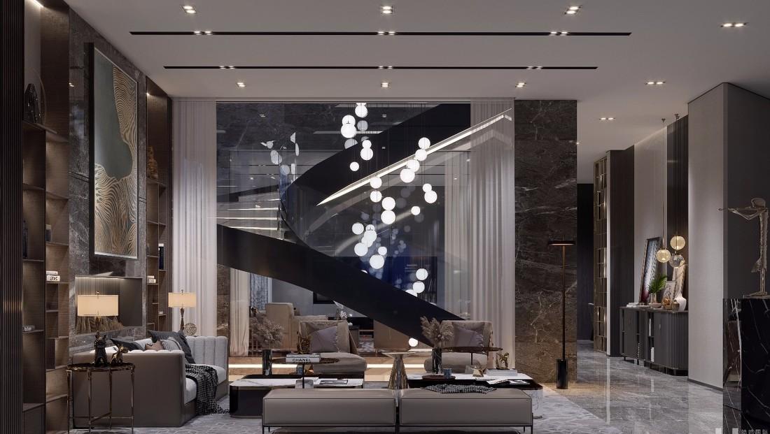 金色粉蓝调，温馨轻奢宅-22