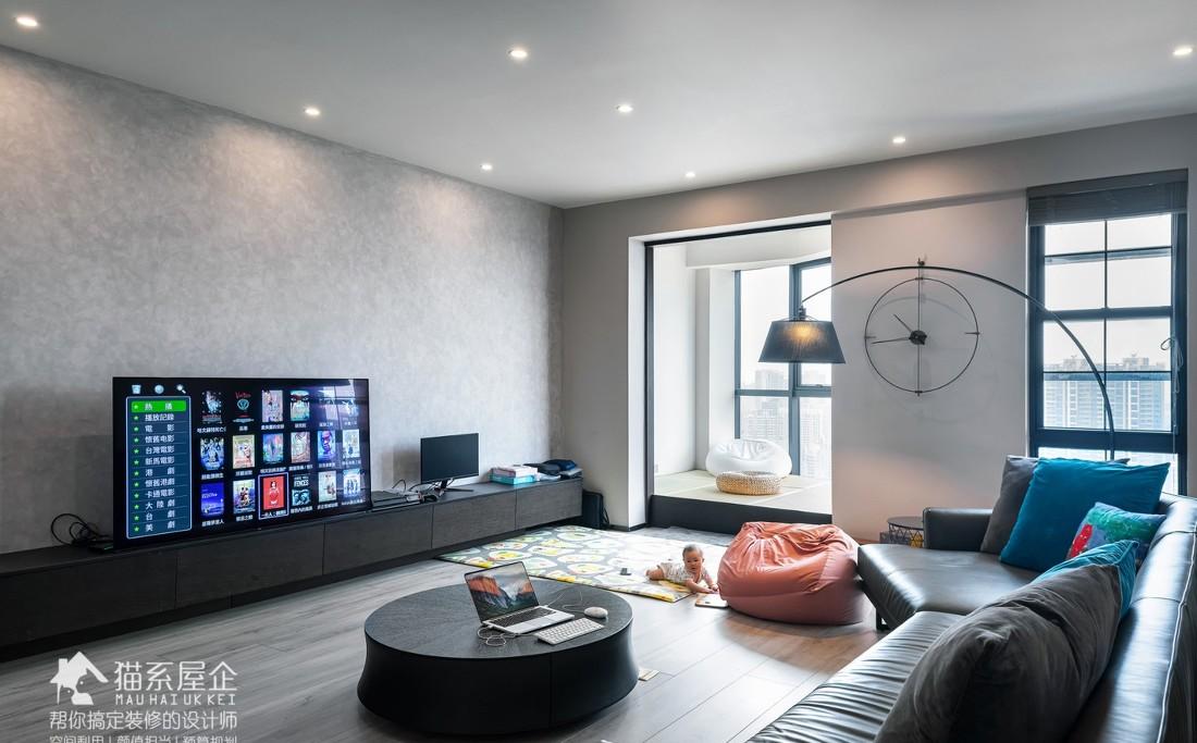 80 后海归 217㎡工业风家设计，全屋无主灯，餐厨一体，阳光房变榻榻米-2