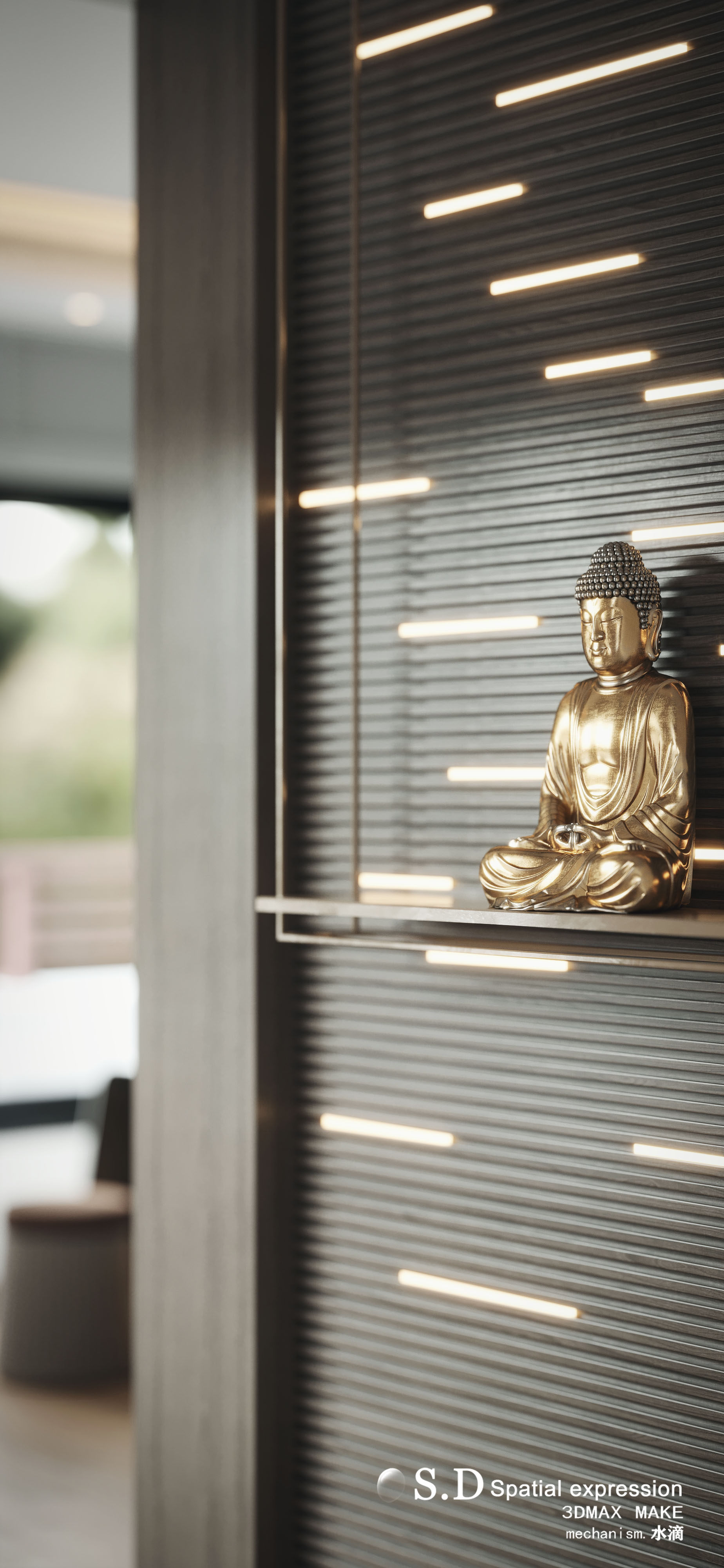 沈阳轻奢客厅设计丨中国沈阳丨沈阳水滴设计表现工作室-9