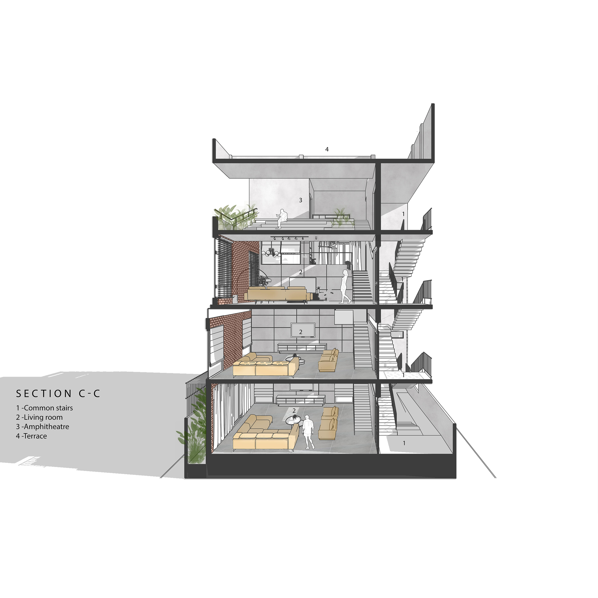 三极管公寓丨印度班加罗尔丨Kamat & Rozario Architecture-46