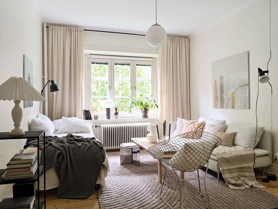 瑞典住宅单身公寓的质朴氛围与优雅装饰-7