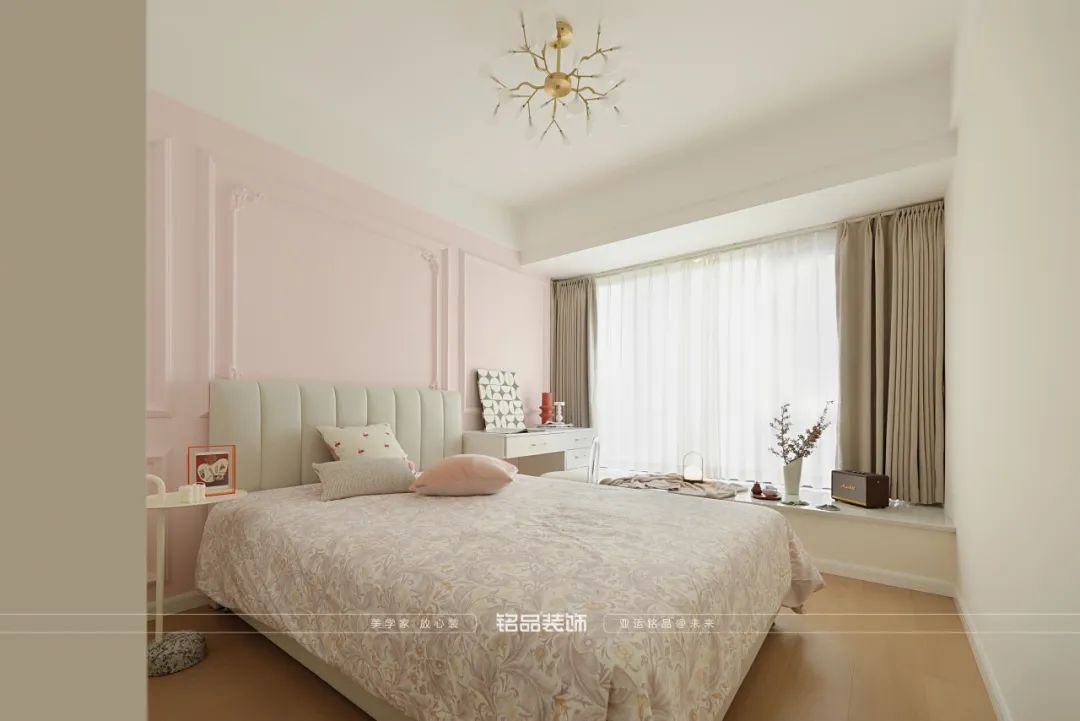 温柔奶油轻法式,浪漫满屋的世宸名府设计丨中国杭州丨铭品装饰-56