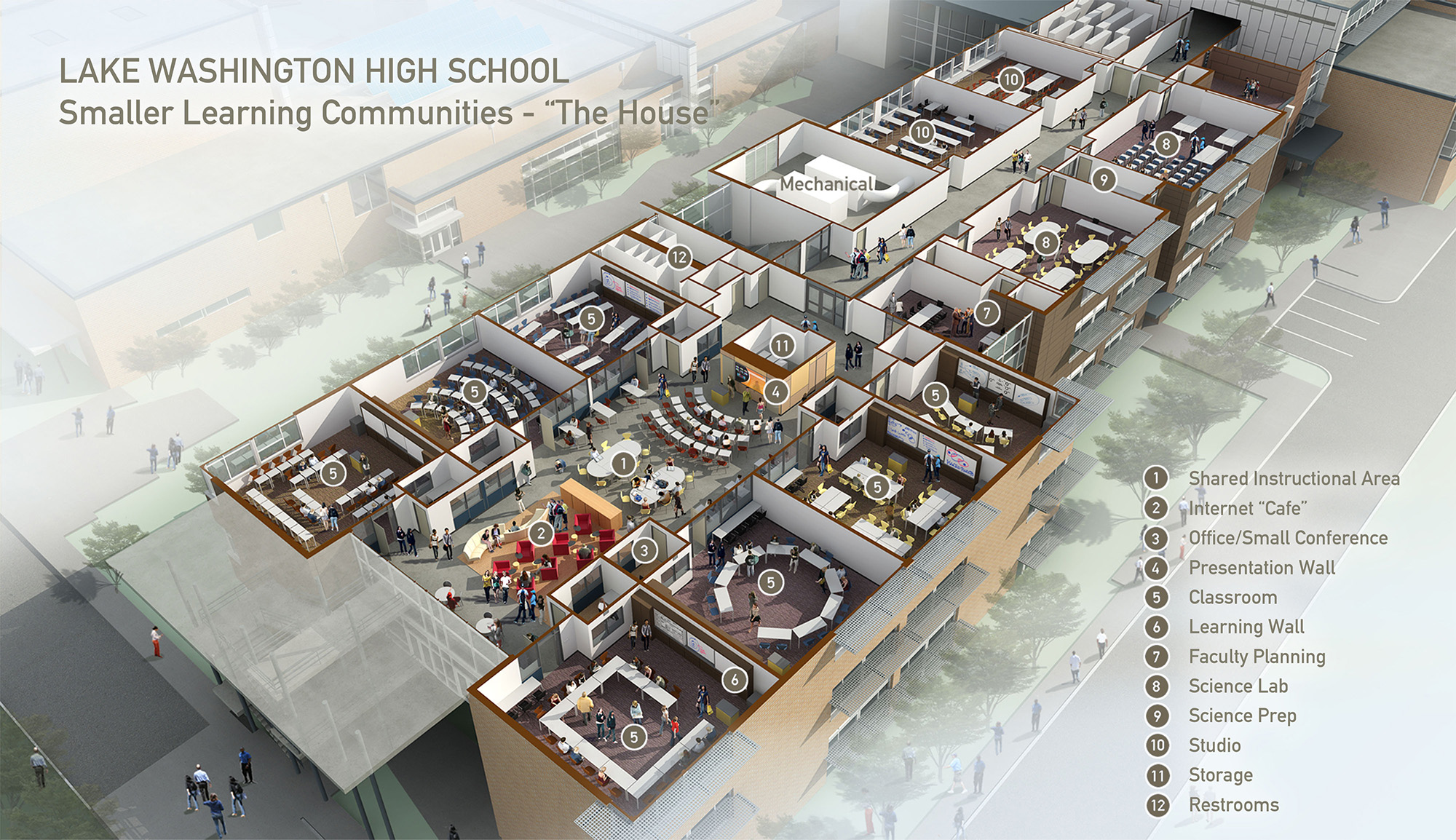 华盛顿湖高中——现代教育建筑的典范-9