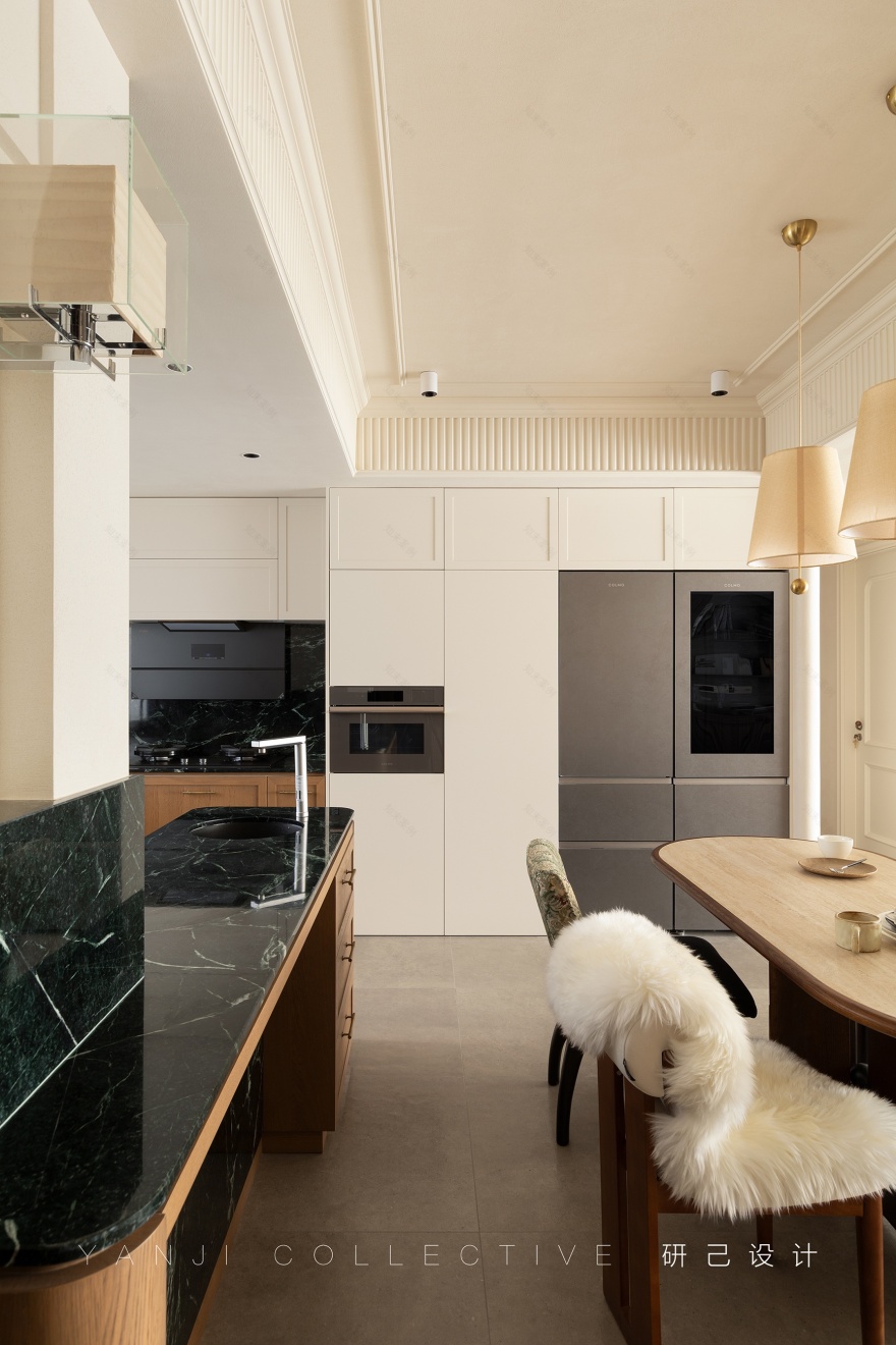 研己实景 · 当法式没有角花!143平诠释优雅质感的家丨中国北京丨研己设计-16