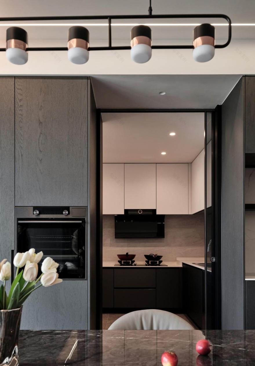 高级灰湖景房室内设计-25