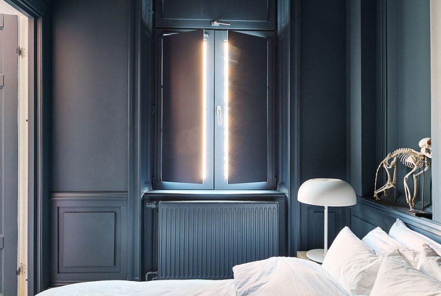 33 平米艺术小公寓 | 蓝色墙面与粉色厨房的完美碰撞-14