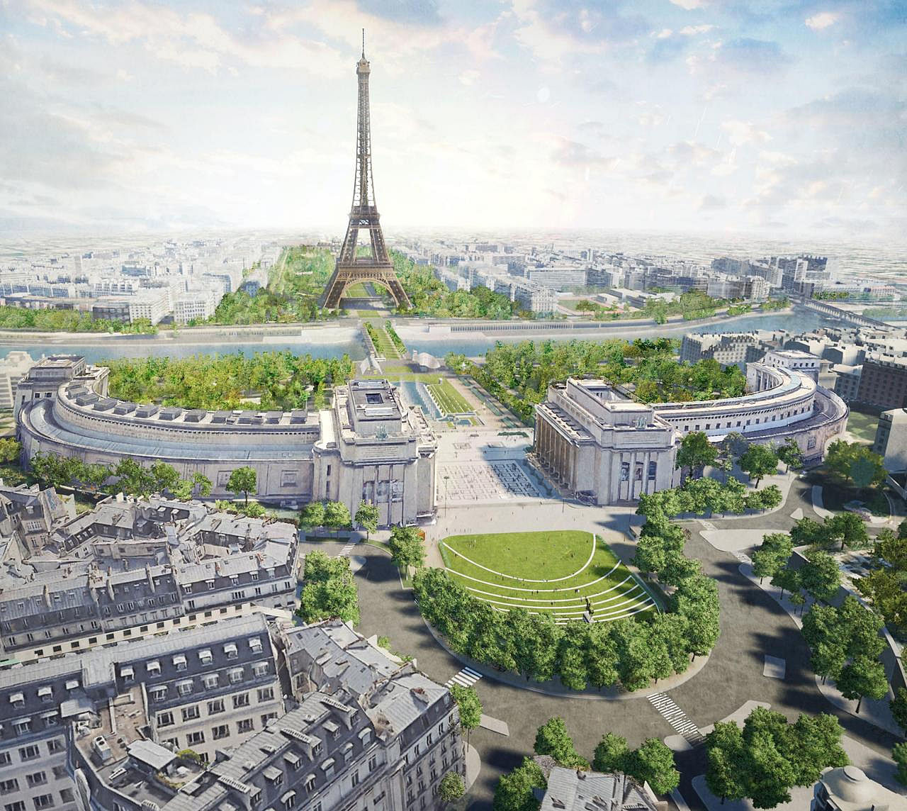 巴黎埃菲尔铁塔公园重新设计项目丨法国巴黎丨Gustafson Porter + Bowman等多家团队-7