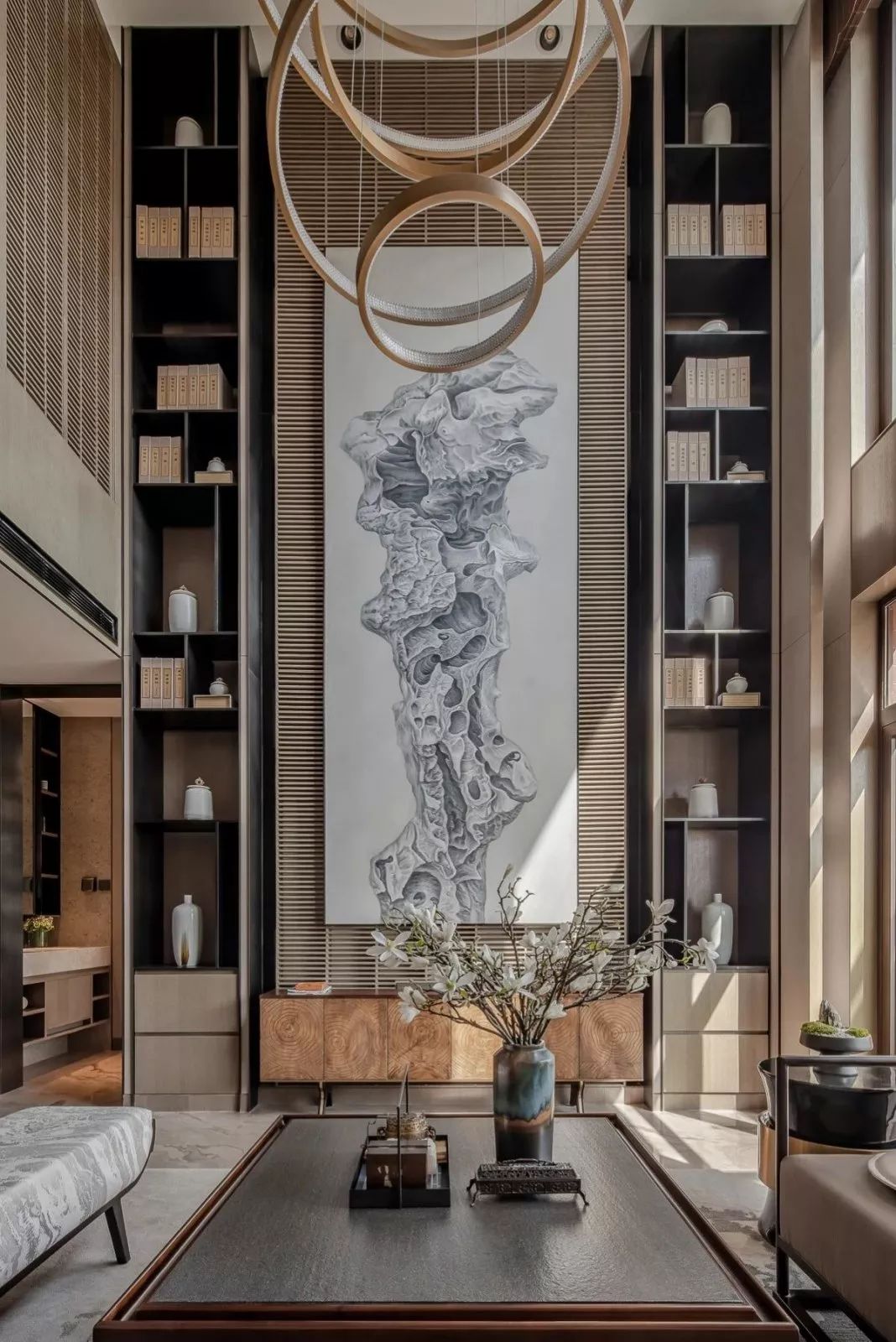 银川万科翡翠公园上叠别墅样板间——现代中式风格演绎-4