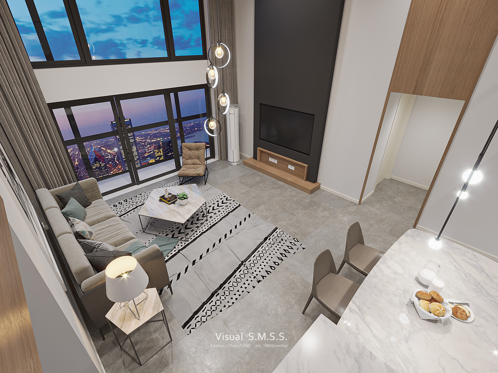 小高层夜景 | 现代简约与自然光影的完美融合-4