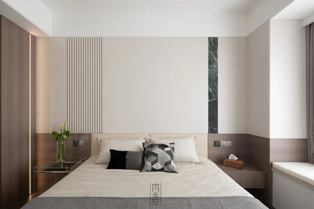 内舍软装丨128㎡现代简约风，纯粹色调营造简洁利落的温柔空间！-28