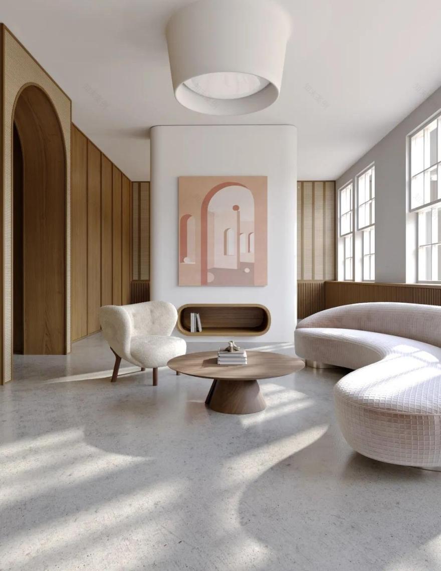 柔软的、弯曲的木材,赭色墙壁丨乌克兰基辅丨Tamara Batsmanova-16