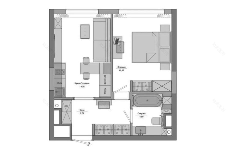 38㎡复古小宅丨Alexey Sushkov-32
