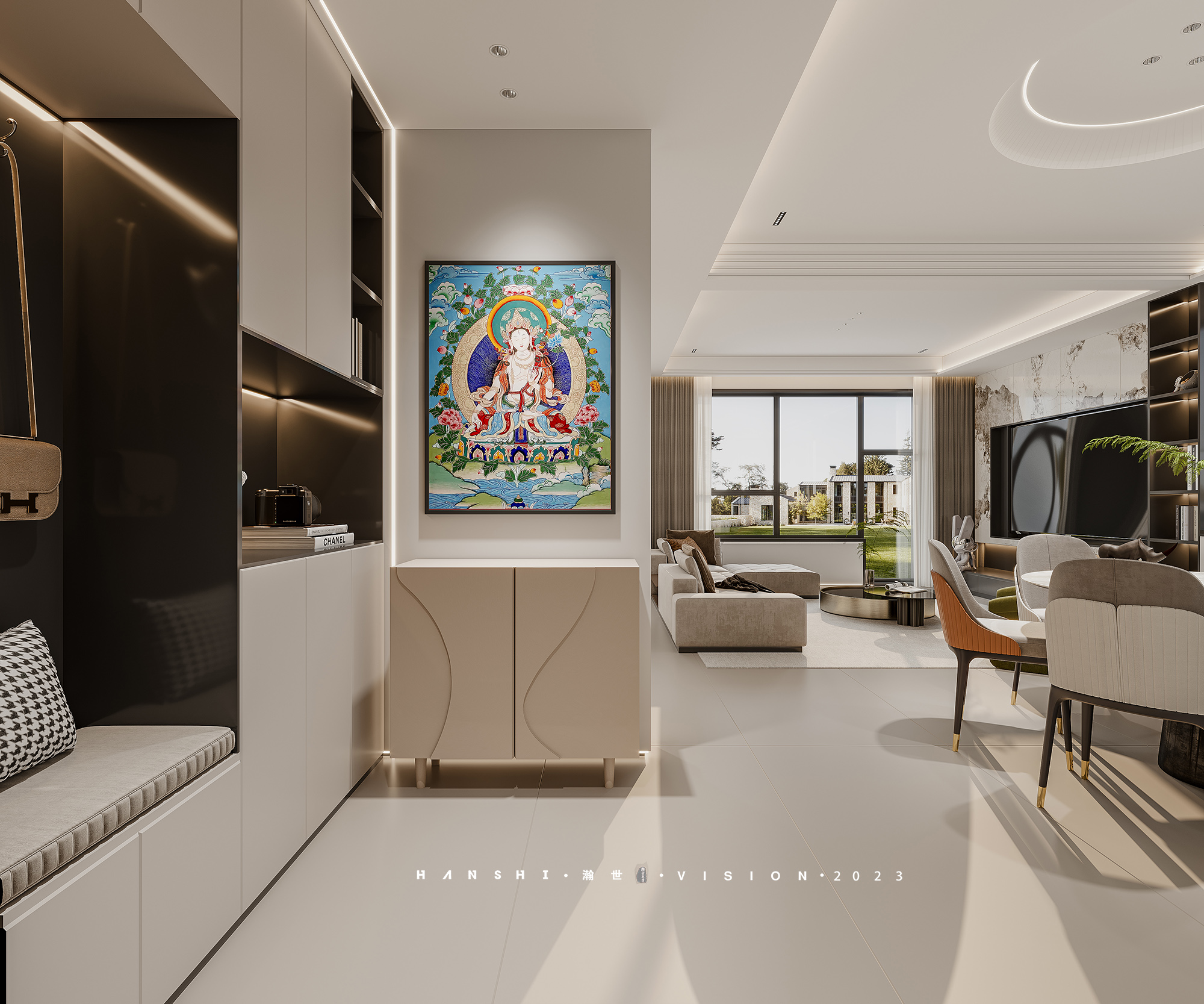 现代轻奢别墅一瀚世表现-3