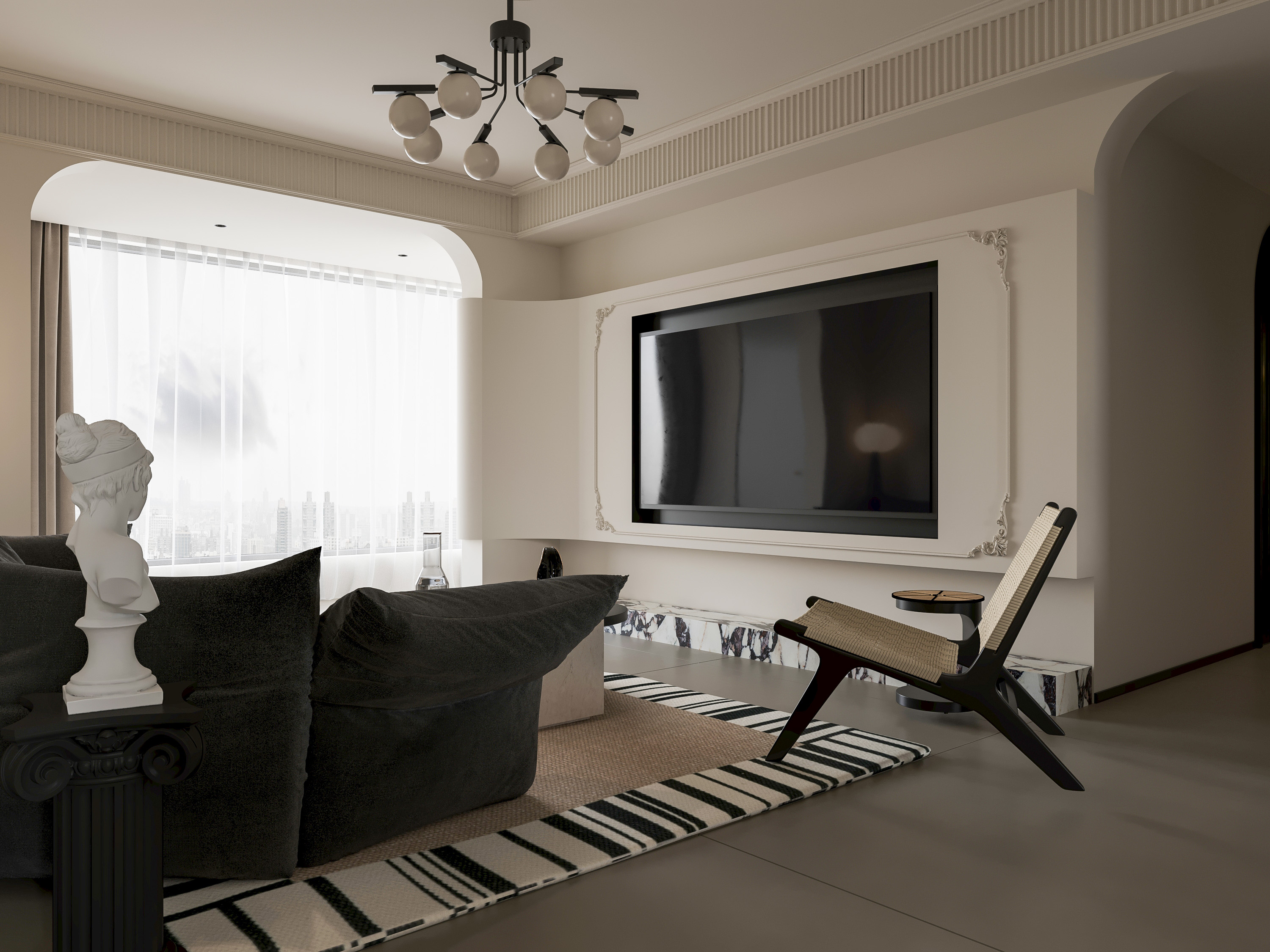 异地设计｜淄博悦府｜法式复古风-3