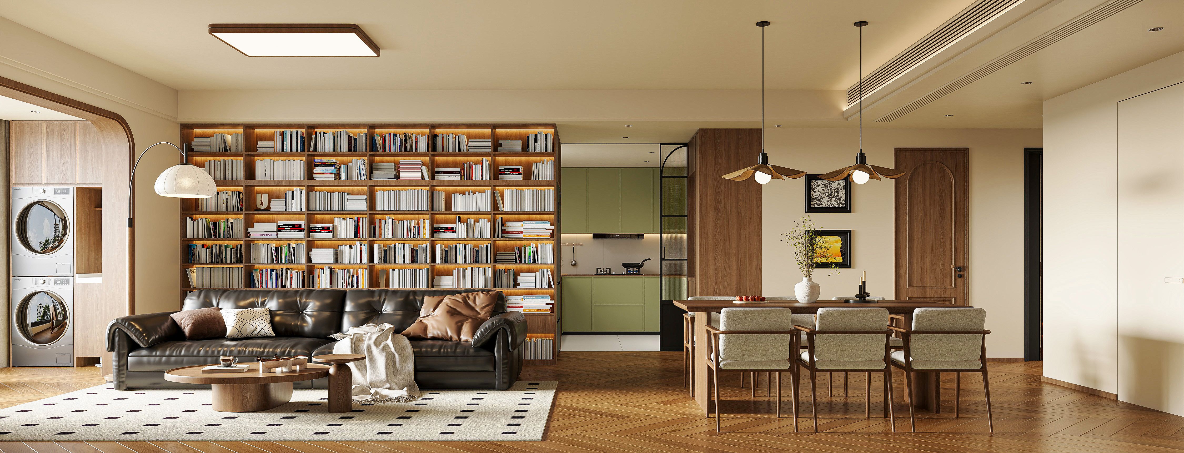 满墙的书是家里最好的装饰，中古的兼容性非常的高-0