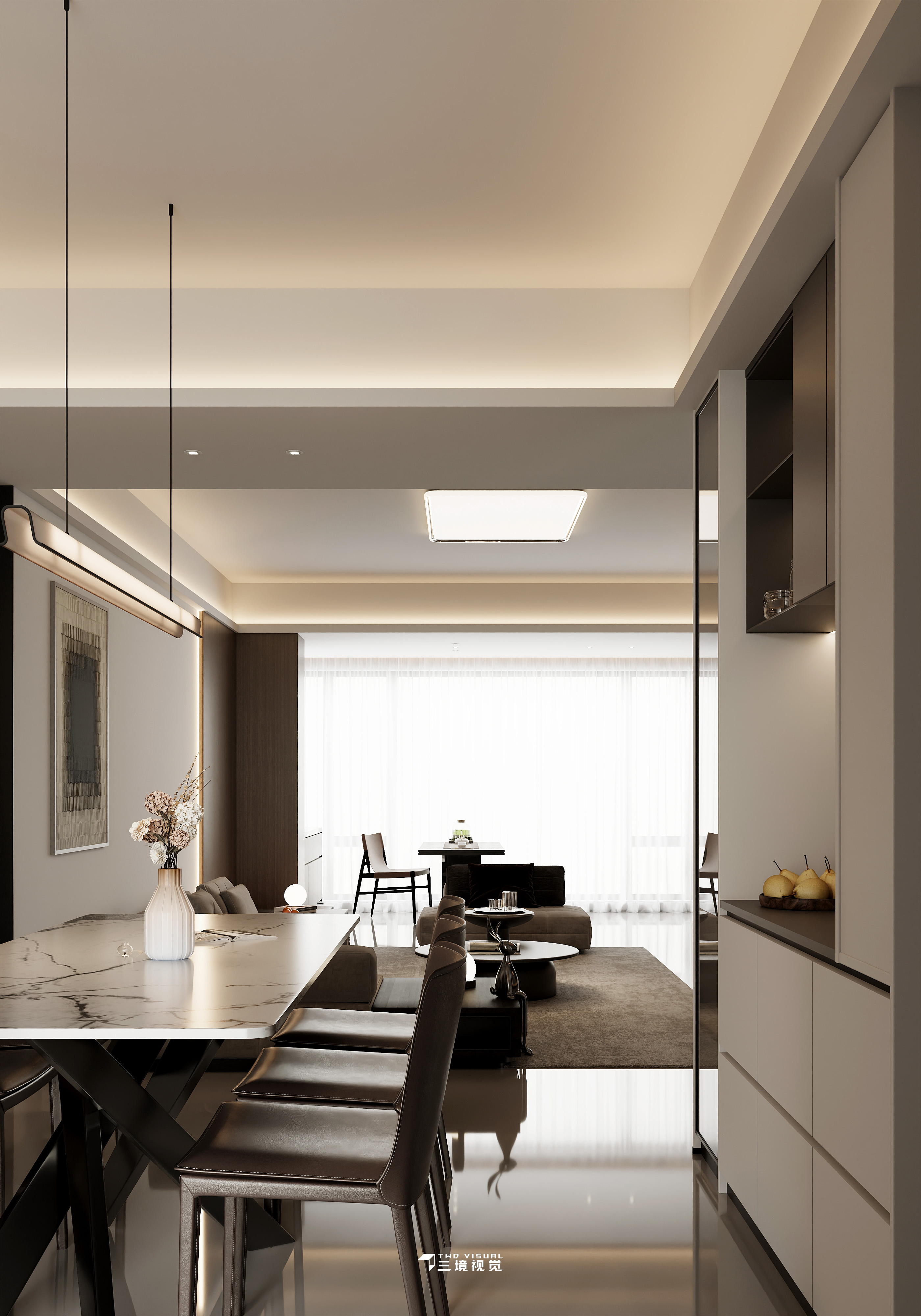 住宅-现代客厅卧室小户型设计-5