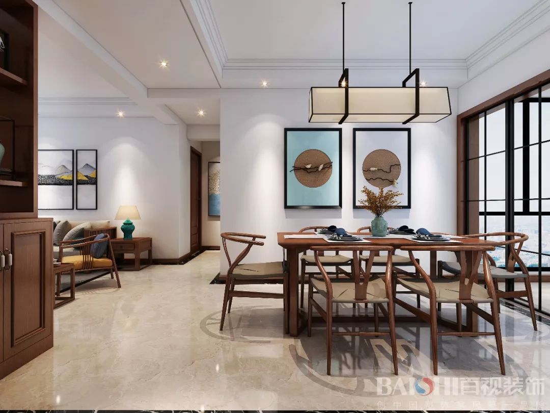 百视设计案例 | 荣盛华府中式/北欧风格的家-21