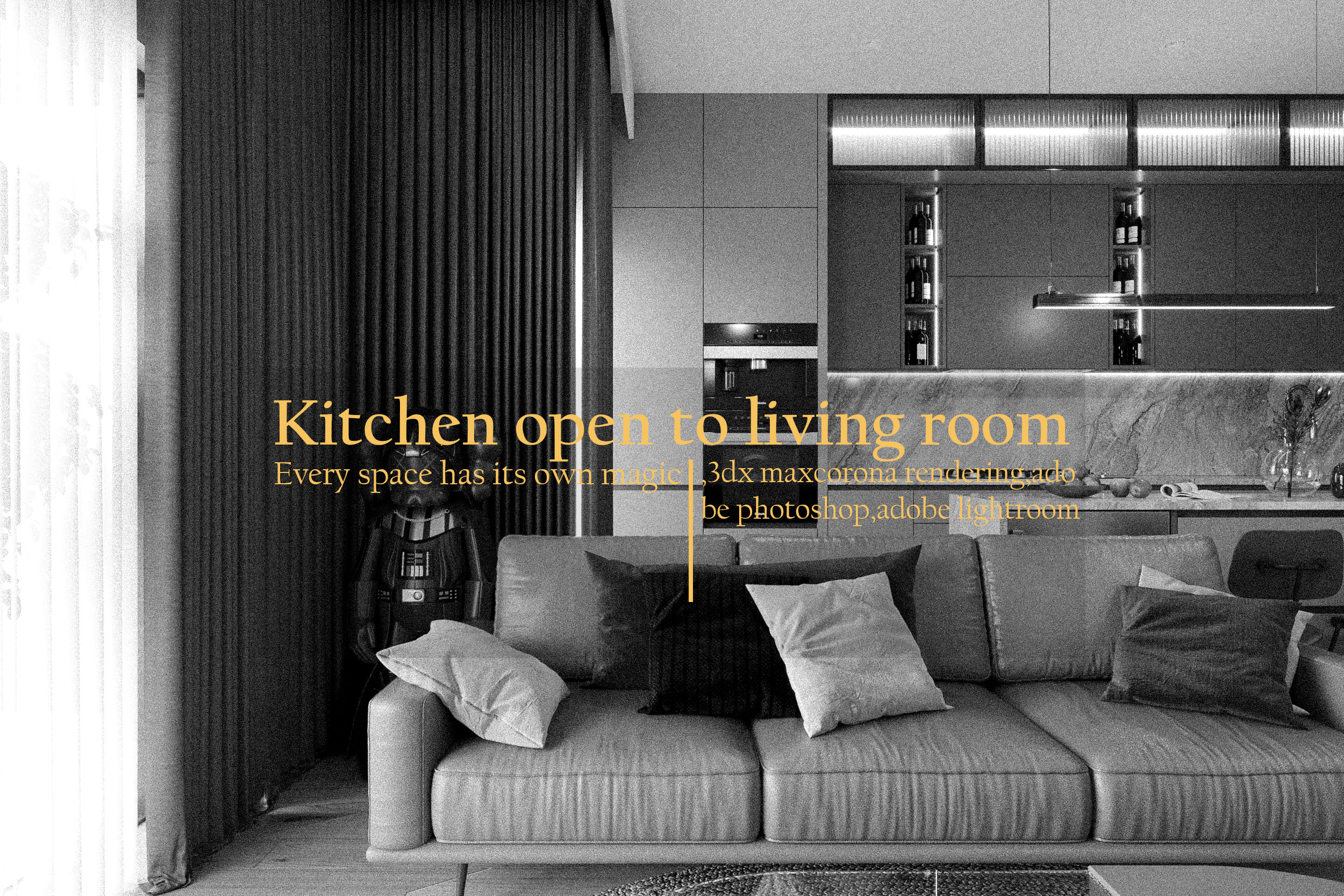 Kitchen open to living room-0