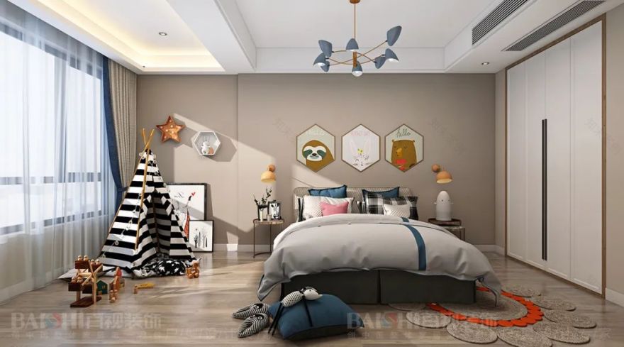 芜湖百视装饰·金域蓝湾北欧风设计案例-39