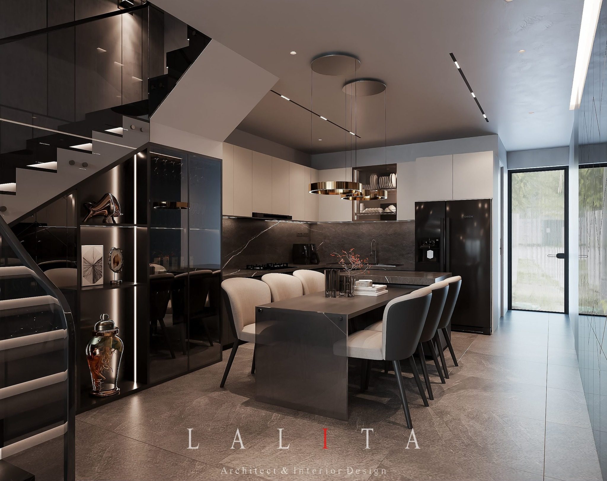 14914. Free Sketchup Living Room- Kitchen Interior-7