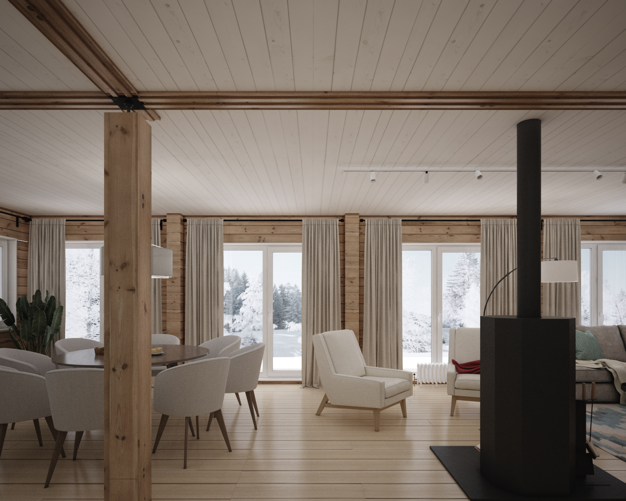 Яркий дом на Плещеевом озере в д. Купанское, 200 кв.м.-3