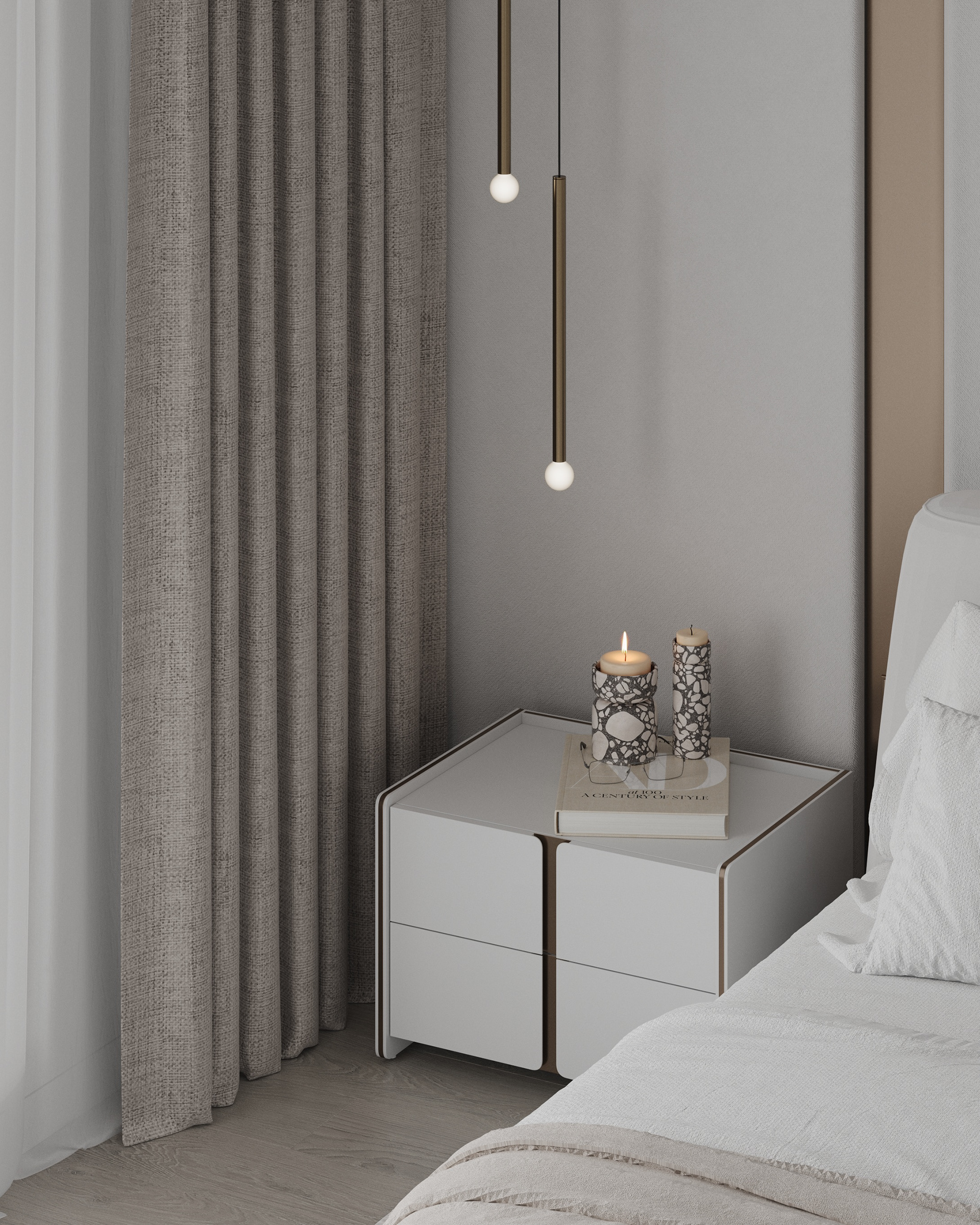 主卧室可视化设计丨美国丨Inesa Orlenko-6