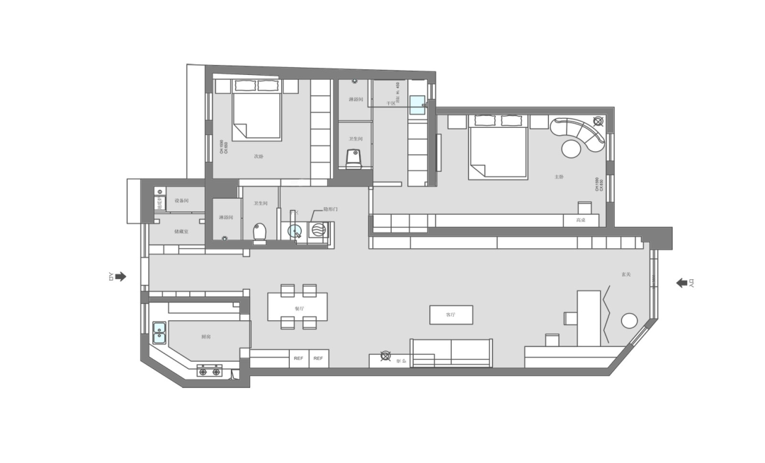 上海 145㎡美式双入户无主灯设计宅丨中国上海丨7KK DESIGN-56