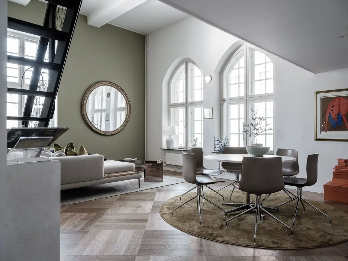 瑞典旧厂房现代公寓——钢制楼梯与原窗的美感碰撞-4