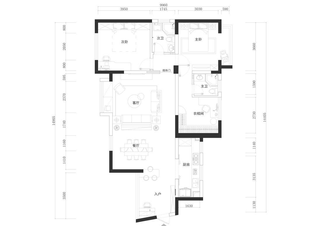 成都业之峰装饰 | 现代简约风格打造通透美湖平层-39