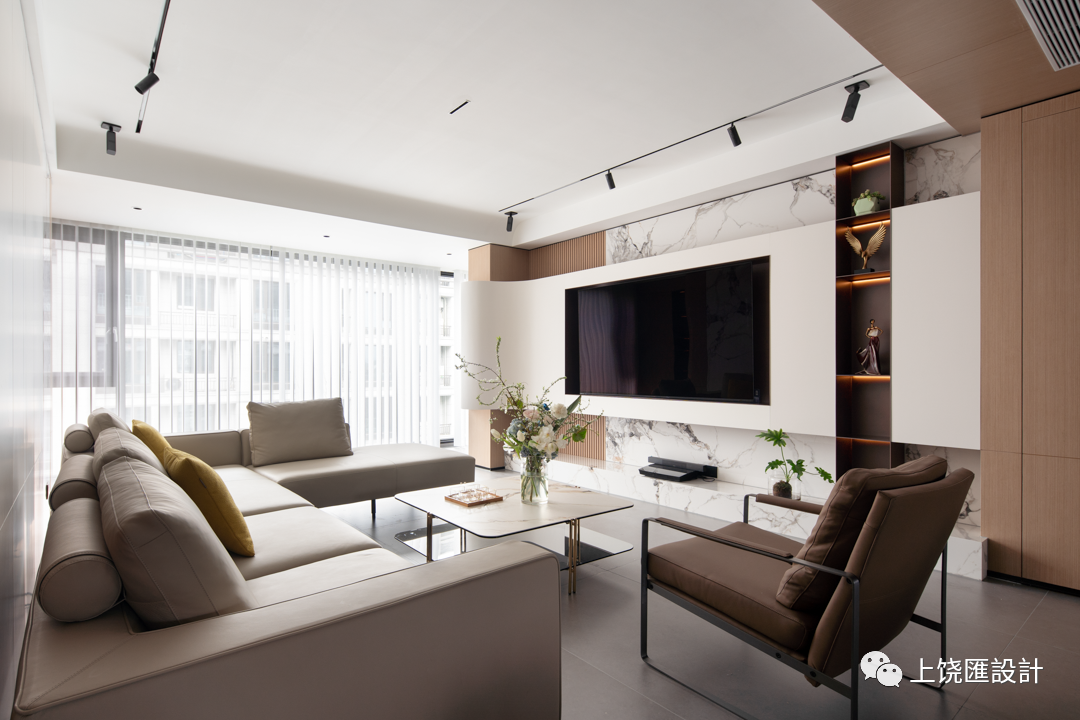 奶油白与原木色居住空间设计丨红石空间设计-8