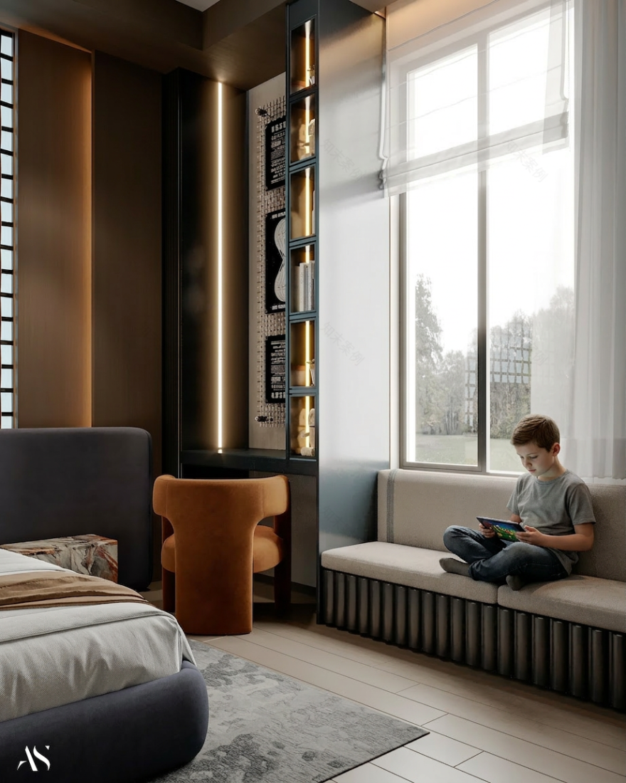 卧室房间设计丨沙特阿拉伯丨FATMA ALZAHRAA-12