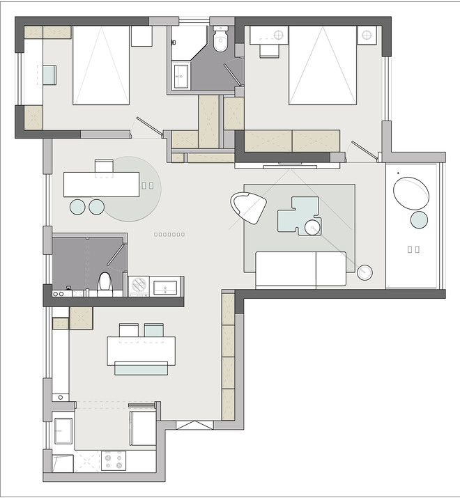 三居100平米装修案例-21
