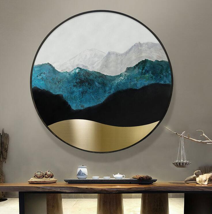 沙发背景墙装饰画玄关圆形画餐厅挂画-2