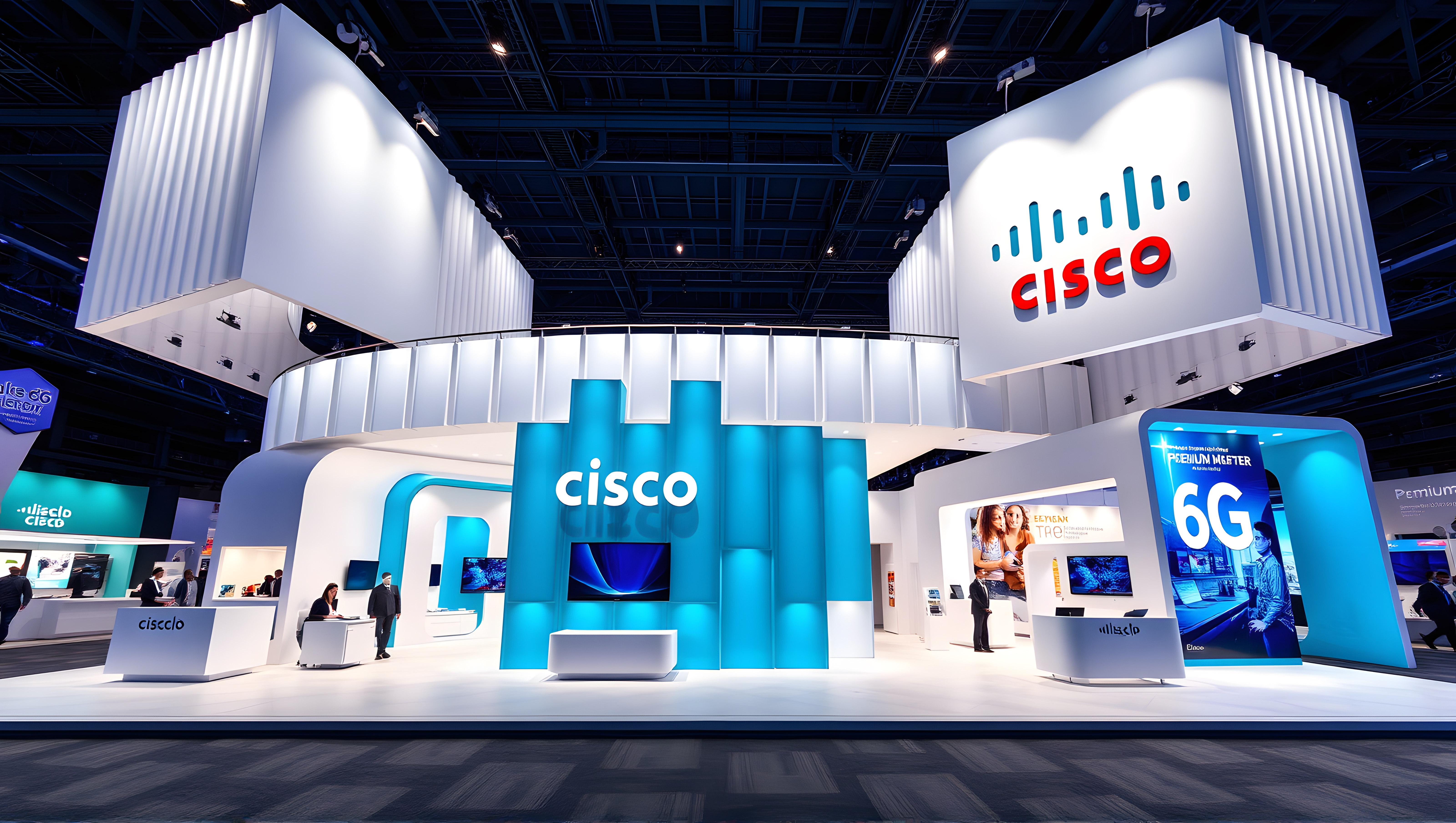 Cisco MWC booth design. Flux AI simulation generation.-24