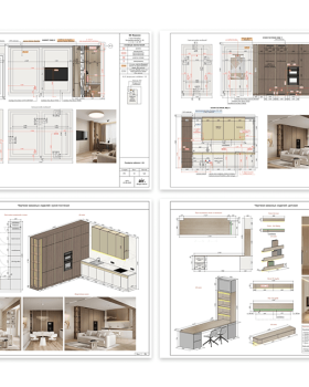 Рабочие чертежи дизайн-проекта квартиры в ЖК Фамилия