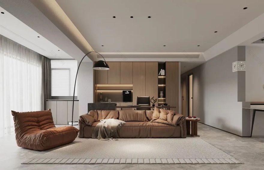 Original Design | 作品赏析 | 华侨城红坊140平,论空间分割的合理性,大横厅变身客厅+书房,真香!-45