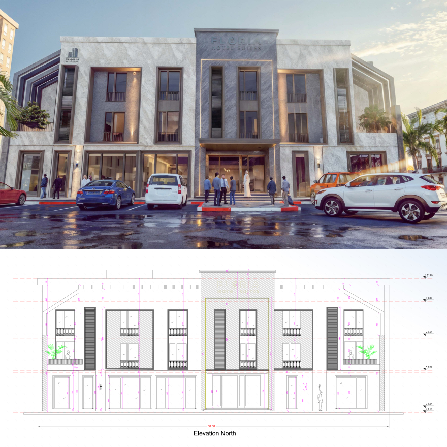 Modern Hotel | Façade Design & Execution Drawings-9
