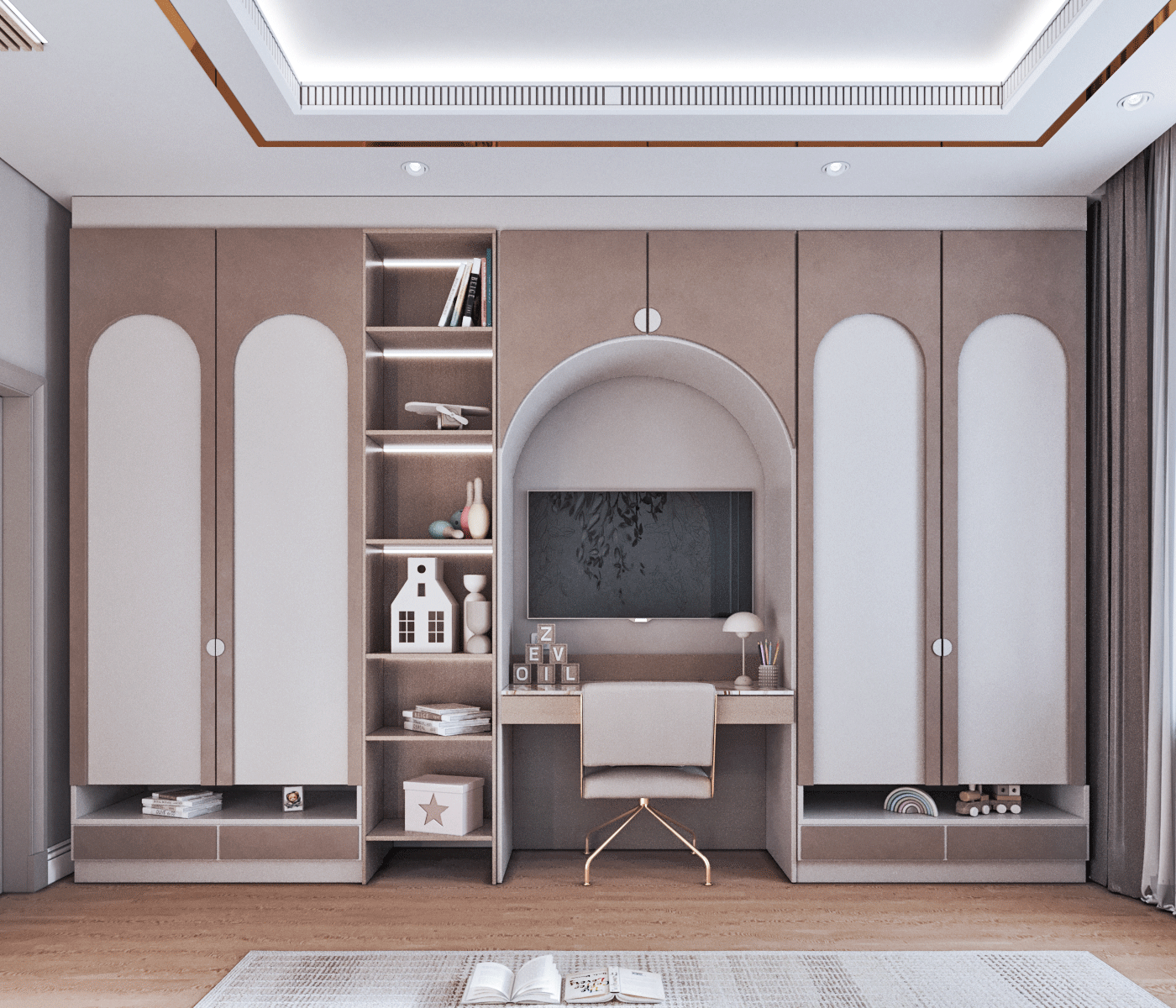 全新经典主卧套房（注：Master Bed Room常见较正式表达是Master bedroom suite 即主卧套房 ，这里结合语境按此处理） 丨Safaa Al  astal-4