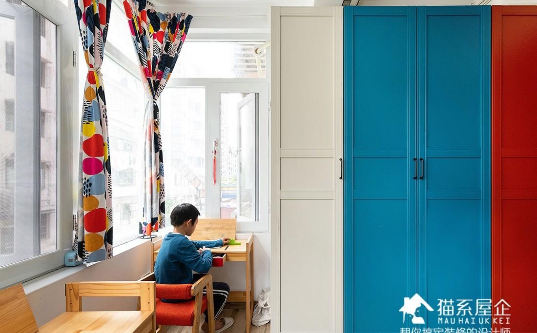 55㎡“猫系屋企”变身二宝家庭乐园，巧改户型实现空间利用最大化-23