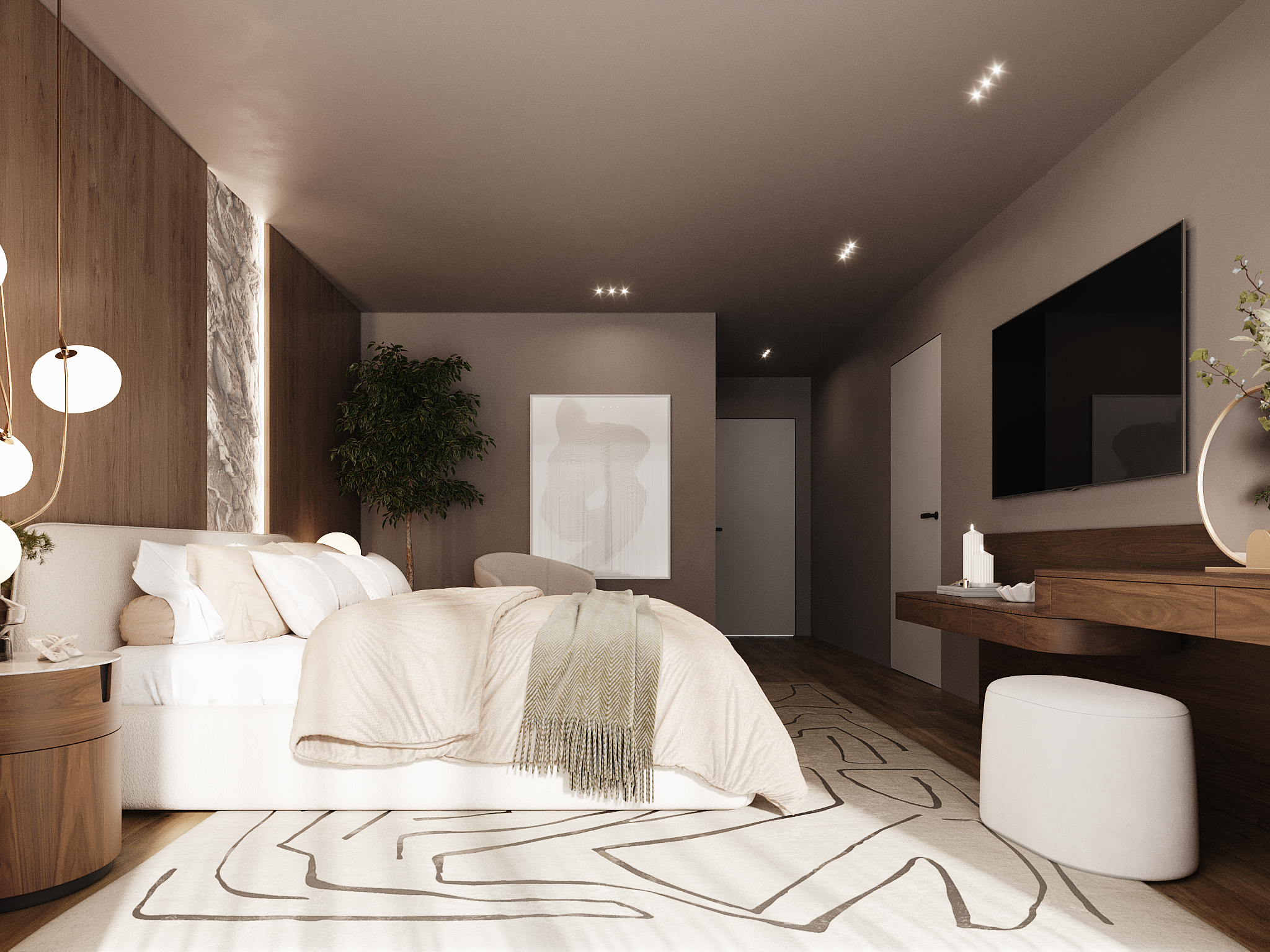 Earthy Mood & Refined Textures | Master Suite-16