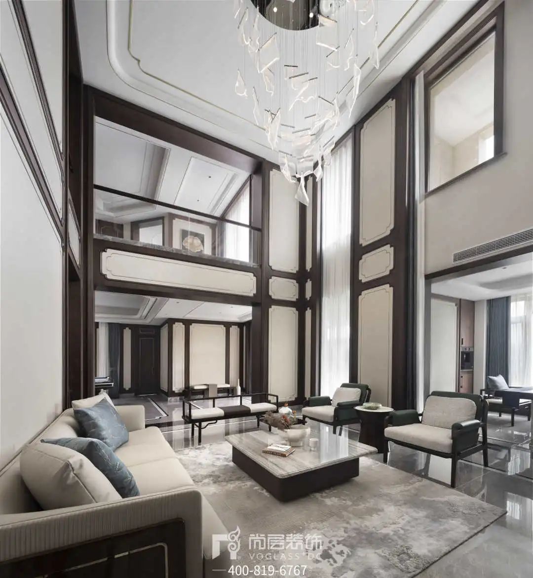 银湖花园×尚层别墅装饰｜杭州400㎡新中式别墅设计，由心生活-43