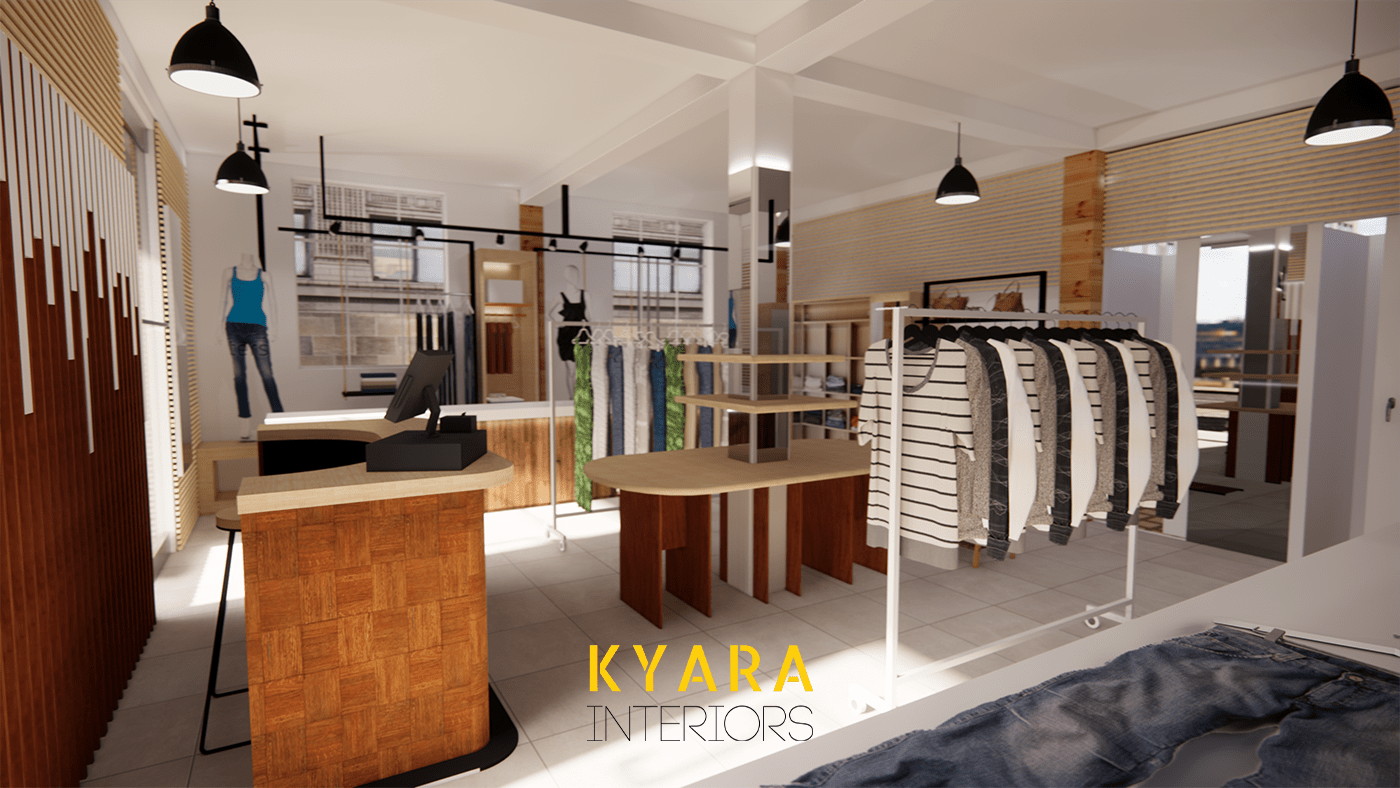 Anastasiya Gushchina丨服装店丨Modern Textile & Denim Shop Interior Design-1